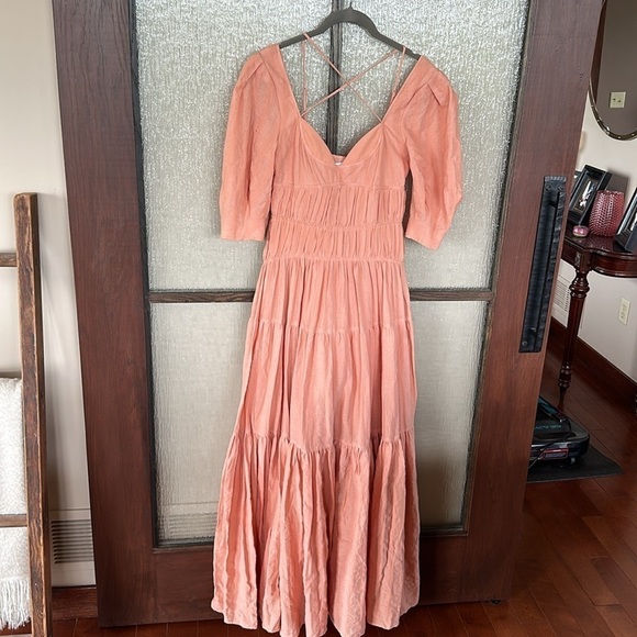 NWT Jonathan Simkhai Wilder Maxi Dress In Peach - Sorbet Size small - Picture 6 of 13